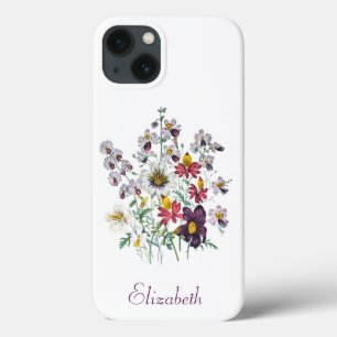 Gepersonaliseerde frontbloemen/Velvet Trumpet Flow iPhone 13 Hoesje