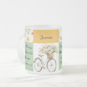Gepersonaliseerde Frosted Glass Mok - Bloemenfiets (Voorkant links)