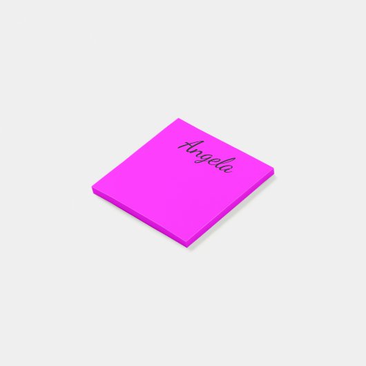 Gepersonaliseerde Fuchsia effen kleur Post-it® Notes (Schuin)