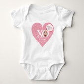 Gepersonaliseerde fun baby keepsakes roze hart romper (Voorkant)