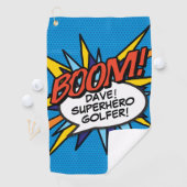 Gepersonaliseerde Fun Comic Book BOOM Golfhanddoek (Insitu)