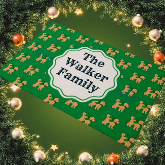 Gepersonaliseerde Fun Doodle Dog Green Deurmat