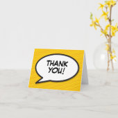 Gepersonaliseerde Fun Modern Speech Bubble Bedankt Kaart (Gele Bloem)