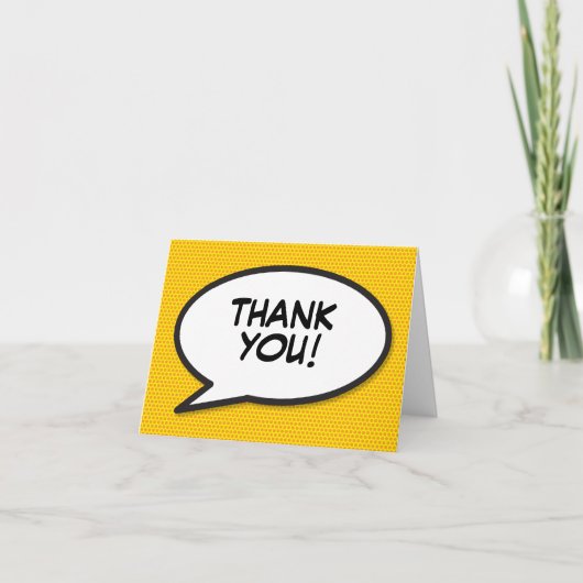 Gepersonaliseerde Fun Modern Speech Bubble Bedankt Kaart (Voorkant)