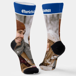 Gepersonaliseerde Fun Novelty Foto en Tekst Sjablo Sokken