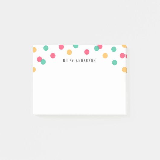 Gepersonaliseerde Fun Oranje Roze Blauwgroen Confe Post-it® Notes (Voorkant)