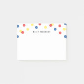 Gepersonaliseerde Fun Red Blue Yellow Confetti Post-it® Notes (Voorkant)