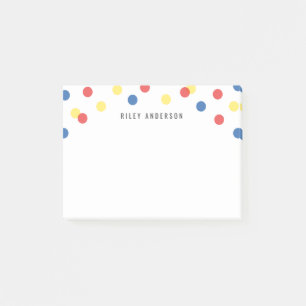 Gepersonaliseerde Fun Red Blue Yellow Confetti Post-it® Notes