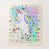 Gepersonaliseerde Fun Unicorn Detective Object Hun Legpuzzel (Verticaal)