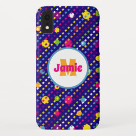 Gepersonaliseerde Funky Circles, Dashes Patroon Ma iPhone XR Hoesje