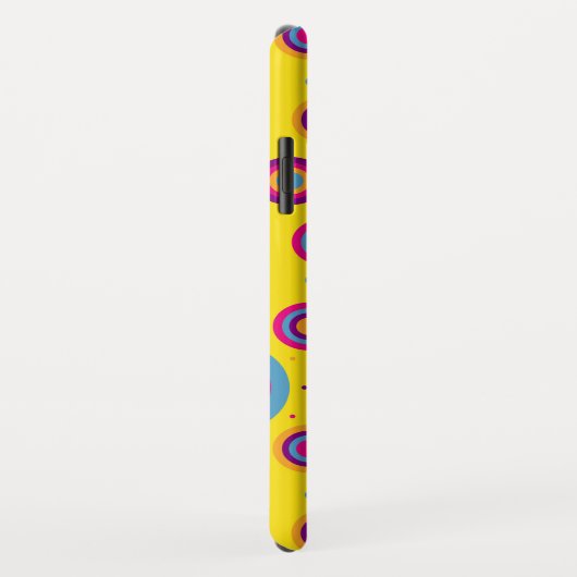 Gepersonaliseerde Funky Circles Pattern on Yellow Case-Mate iPhone Case (Achterkant/rechts)