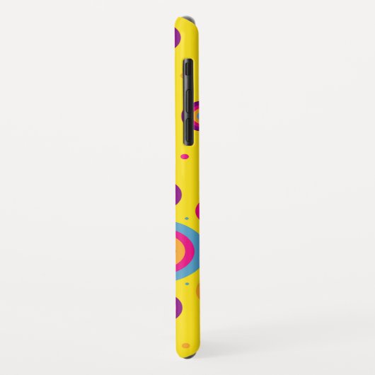Gepersonaliseerde Funky Circles Pattern on Yellow Case-Mate iPhone Case (Achterkant/links)