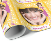 Gepersonaliseerde Funky Diva Meisjes Foto Wrapping Cadeaupapier (Rol Hoek)