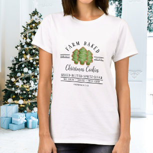 Gepersonaliseerde Funny Boerderij Gebakken Kerstko T-shirt