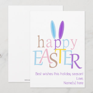Gepersonaliseerde Funny Bunny Happy Easter Wish Pa Feestdagenkaart