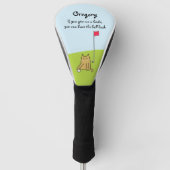 Gepersonaliseerde Funny Cartoon Cat Golf Joke Golfheadcover (Voorkant)