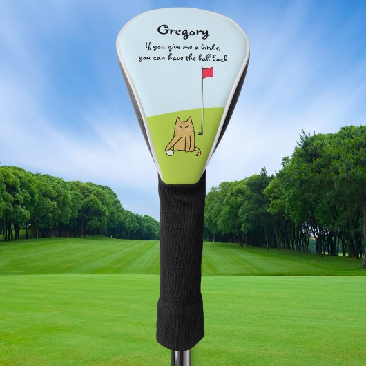 Gepersonaliseerde Funny Cartoon Cat Golf Joke Golfheadcover