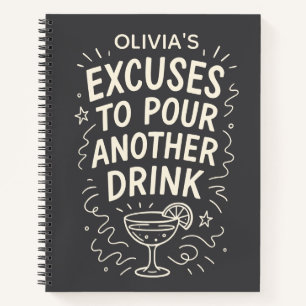 Gepersonaliseerde Funny Cheeky Cocktail Humor Notitieboek
