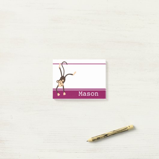 Gepersonaliseerde Funny Cheeky Monkey Post-it® Notes (Op bureau)