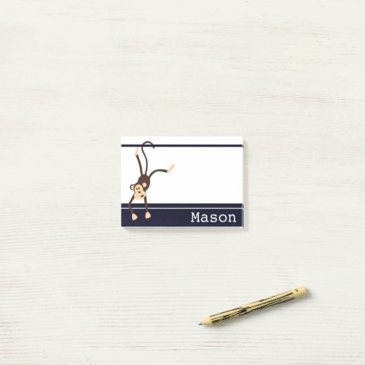 Gepersonaliseerde Funny Cheeky Monkey Post-it® Notes (Op bureau)