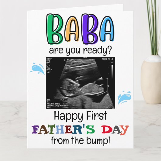 Gepersonaliseerde Funny First Fathers Day van Bump Kaart (Voorkant)