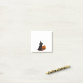 Gepersonaliseerde Funny Halloween Cat Pumpkin Cart Post-it® Notes (Op bureau)