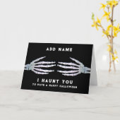 Gepersonaliseerde Funny Halloween Kaart (Gele Bloem)