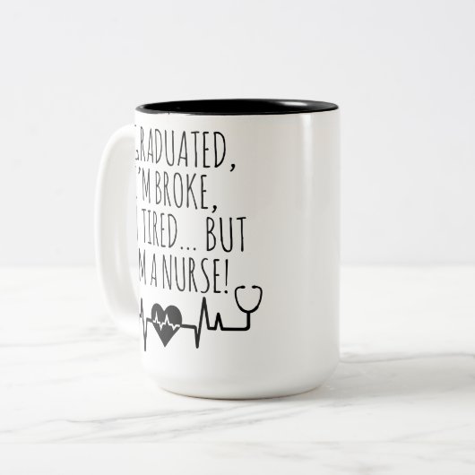 Gepersonaliseerde Funny Nurse Afstuderen Mok voor (Voorkant links)