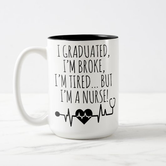 Gepersonaliseerde Funny Nurse Afstuderen Mok voor (Links)