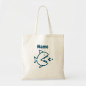 Gepersonaliseerde Funny Shark van kind Tote Bag (Voorkant)
