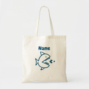 Gepersonaliseerde Funny Shark van kind Tote Bag