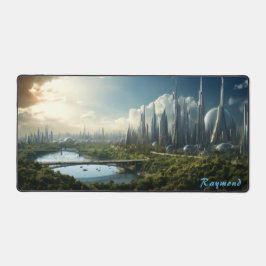 Gepersonaliseerde Future City Landschap Desk Mat