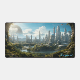 Gepersonaliseerde Future City Landschap Desk Mat