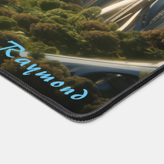 Gepersonaliseerde Future City Landschap Desk Mat (Hoek)