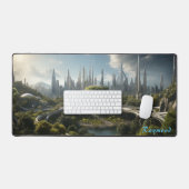 Gepersonaliseerde Future City Landschap Desk Mat (Keyboard & Muis)