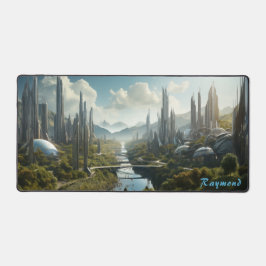 Gepersonaliseerde Future City Landschap Desk Mat
