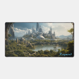 Gepersonaliseerde Future City Landschap Desk Mat