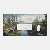 Gepersonaliseerde Future City Landschap Desk Mat (Keyboard & Muis)
