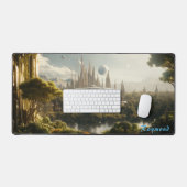 Gepersonaliseerde Future City Landschap Desk Mat (Keyboard & Muis)