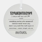 Gepersonaliseerde Fysiotherapeut Grappig Glas Ornament (Achterkant)