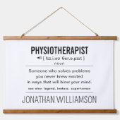 Gepersonaliseerde Fysiotherapeut Grappig Hangend Wandkleed (Voorkant)