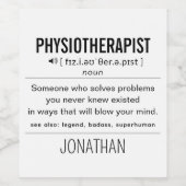 Gepersonaliseerde Fysiotherapeut Grappig Wijn Etiket (Enkel label)