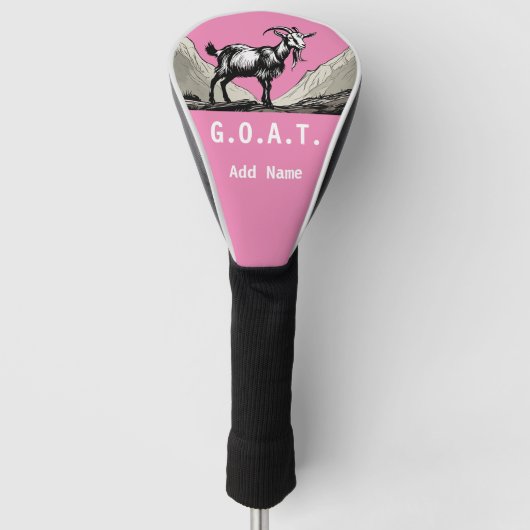 Gepersonaliseerde G.O.A.T. Golf Driver Hoesje Golfheadcover (Voorkant)