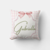 Gepersonaliseerde Gabriella Baby Girl Nursery Bow Kussen (Voorkant)