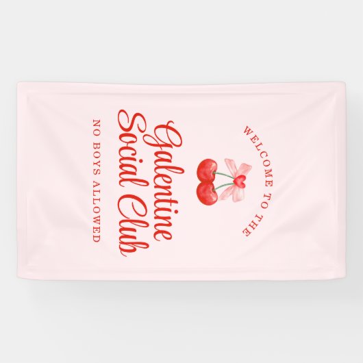 Gepersonaliseerde Galentine's Day Party Welkom Spandoek (Horizontaal)