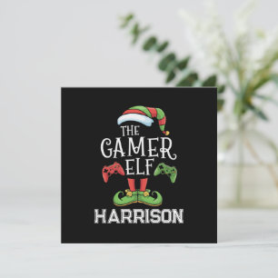 Gepersonaliseerde Gamer Elf Kerst Video Gaming  Feestdagenkaart