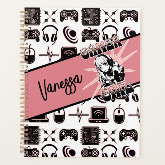 Gepersonaliseerde Gamer Meisje | Kansspelen Planner (Voorkant)