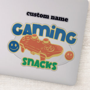 Gepersonaliseerde Gaming Snacks Jar Sticker label-