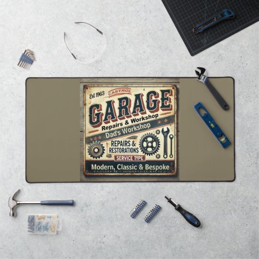 Gepersonaliseerde  Garage Desk Mat (Werkstation)