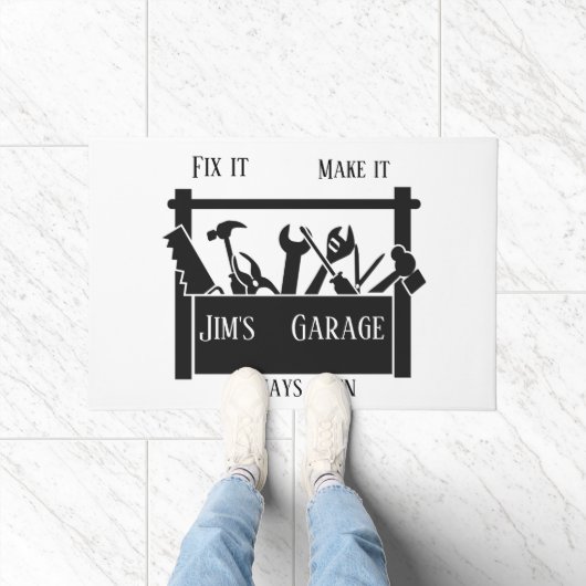 Gepersonaliseerde garage deurmat (Binnen)